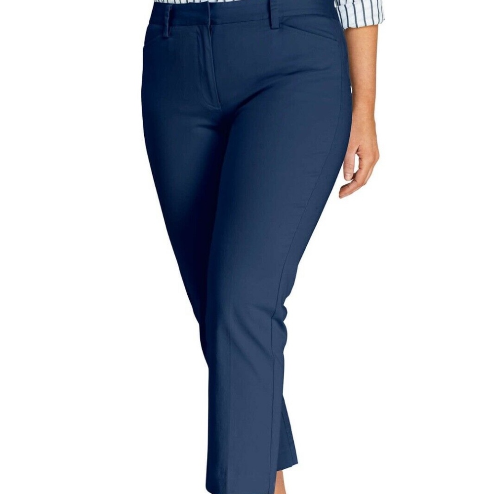 Lands' End Slim Leg Crop Chino's Deap Sea Blue